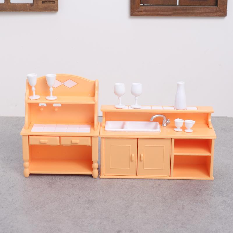 Play Kitchen Set - (.) 1 takım Dollhouse mutfak mobilyası