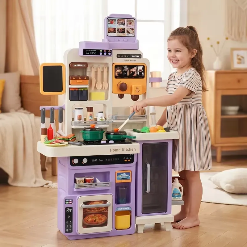 Kids Toys Kitchen Set - 90cm Büyük Çocuklar İçin Işıklı, Sesli,