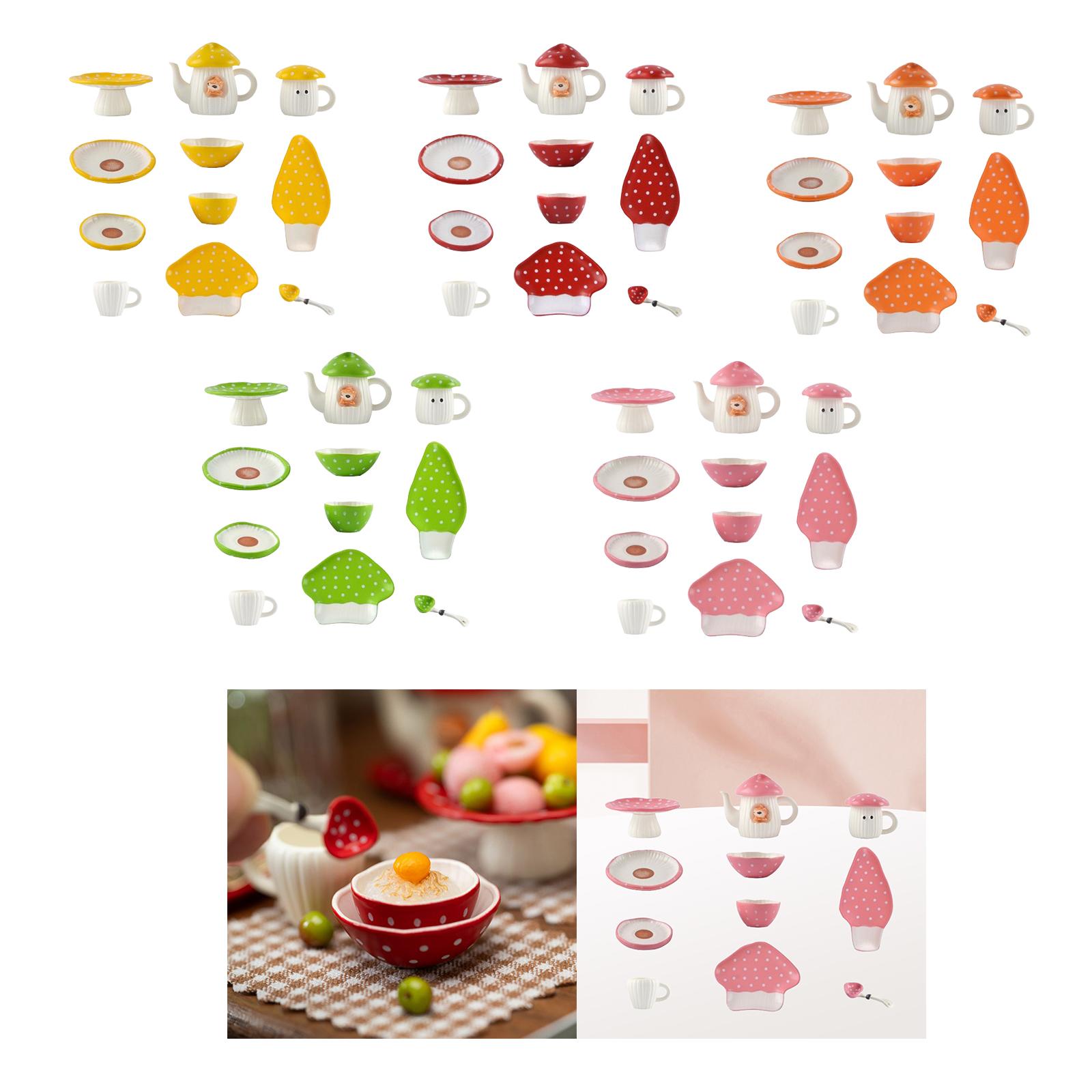 Play Kitchen Set - Dollhouse Sofra Takımı 1/6 Oyuncak Eğitim