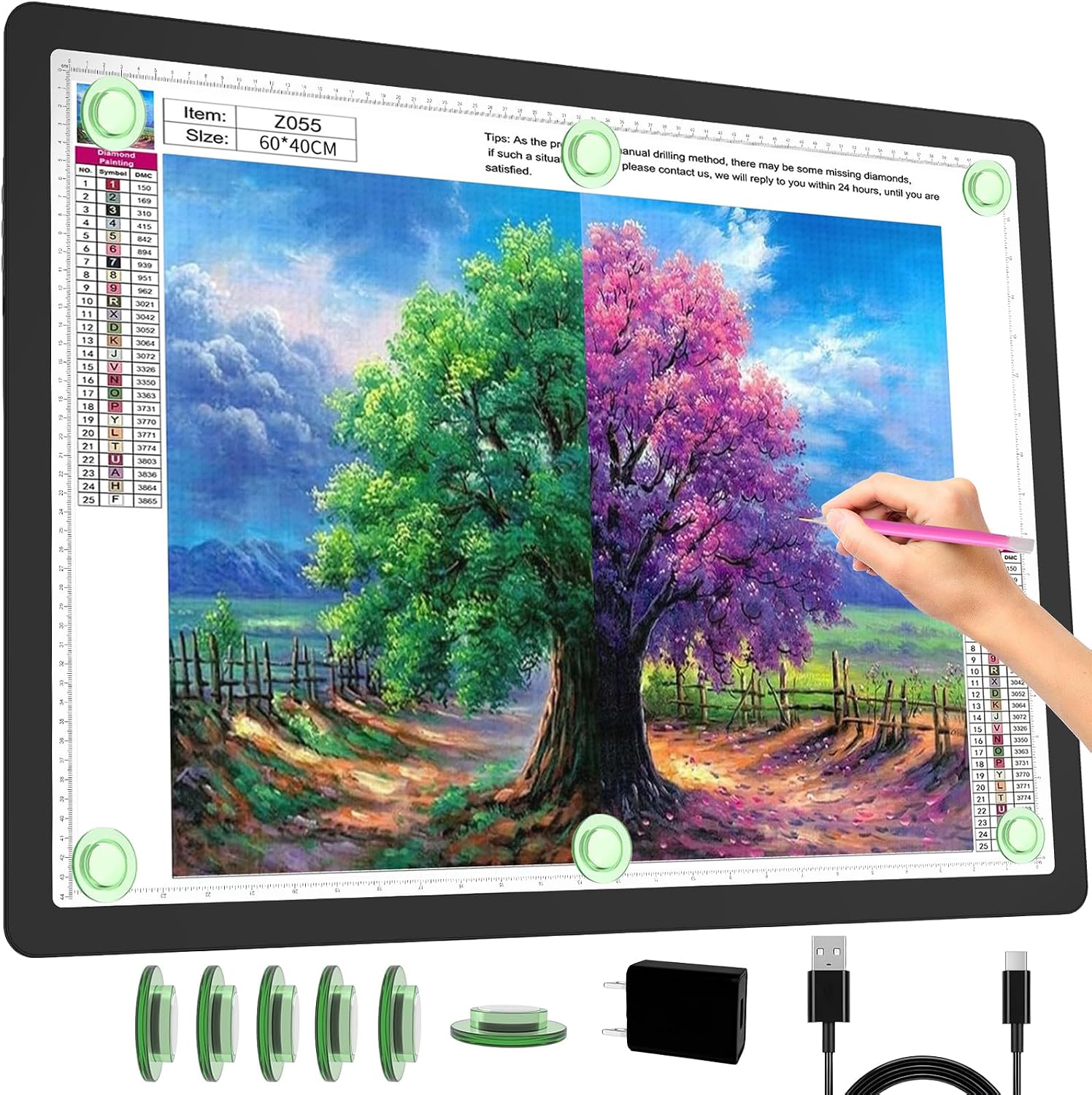 Magnetic Drawing Board - Elmas Boyama için Şarj Edilebilir A2