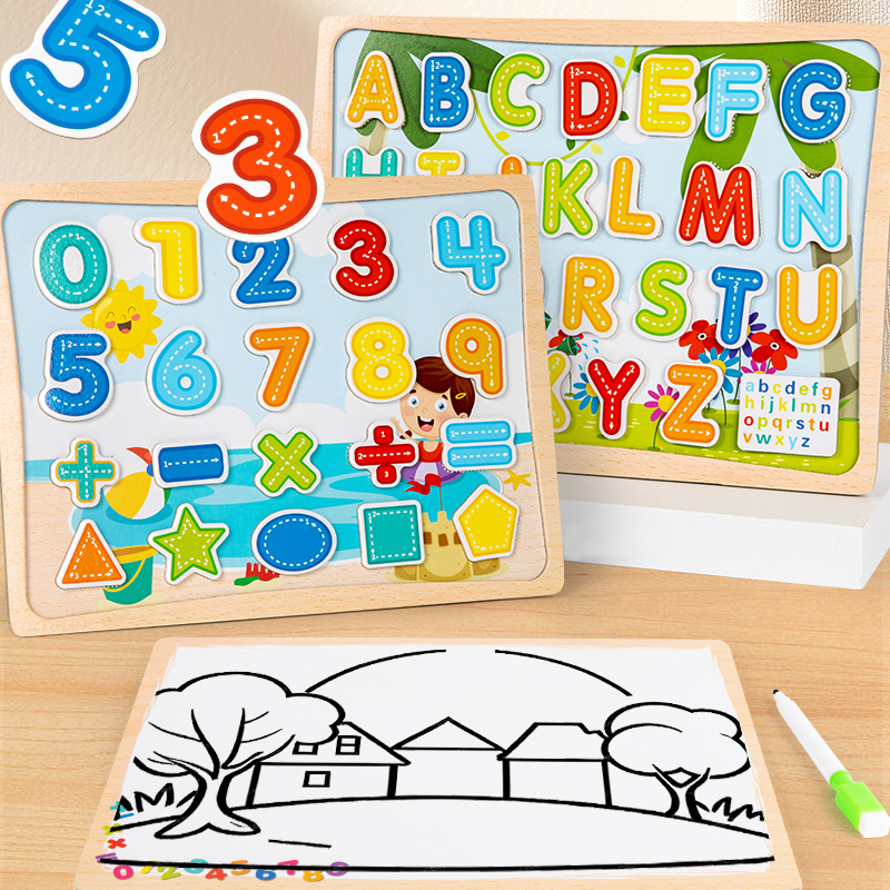 Magnetic Drawing Board - 2'si 1 Arada Manyetik Bulmaca Tahtası