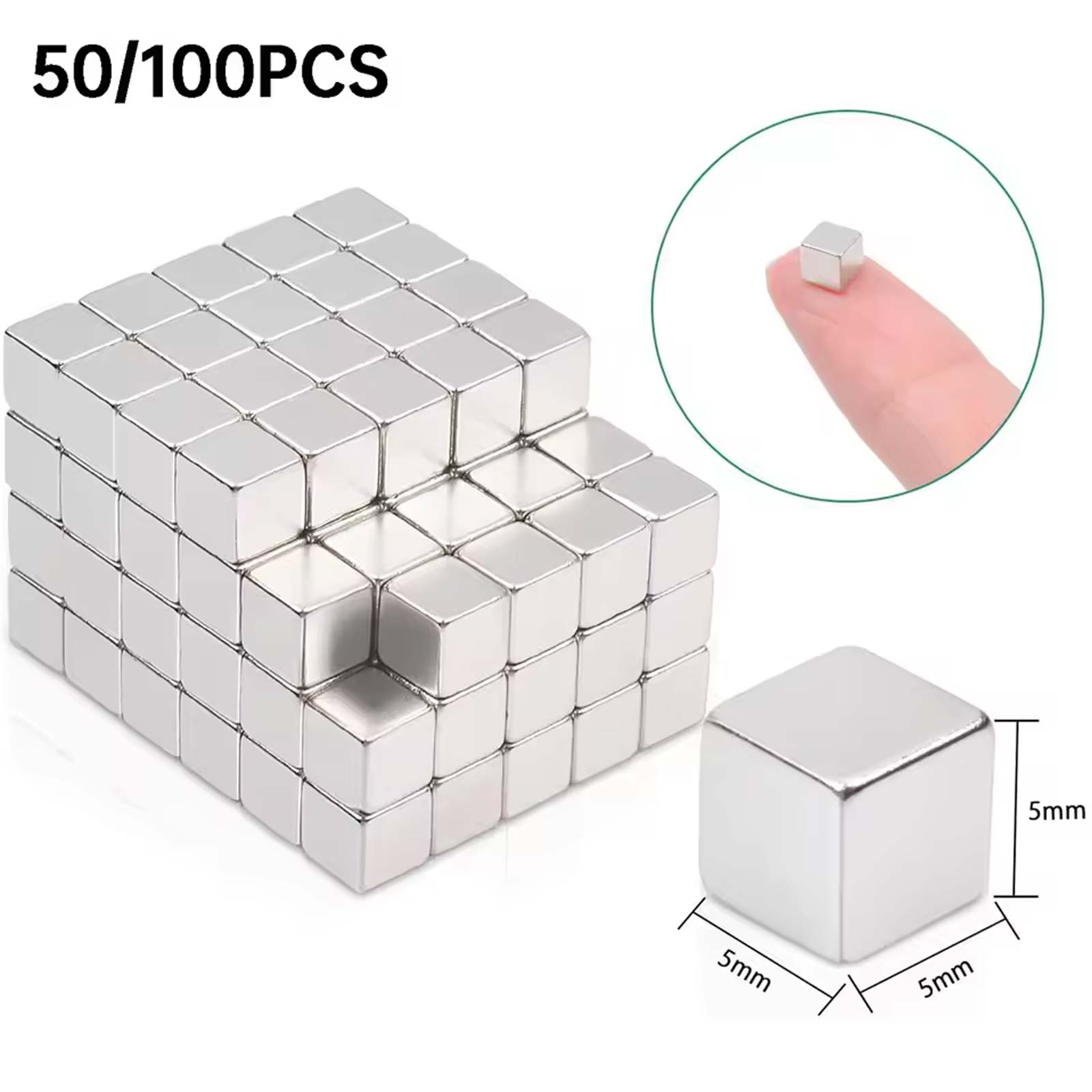 Magnetic Drawing Board - 50/100 Adet Küçük Kare Manyetik Küpler