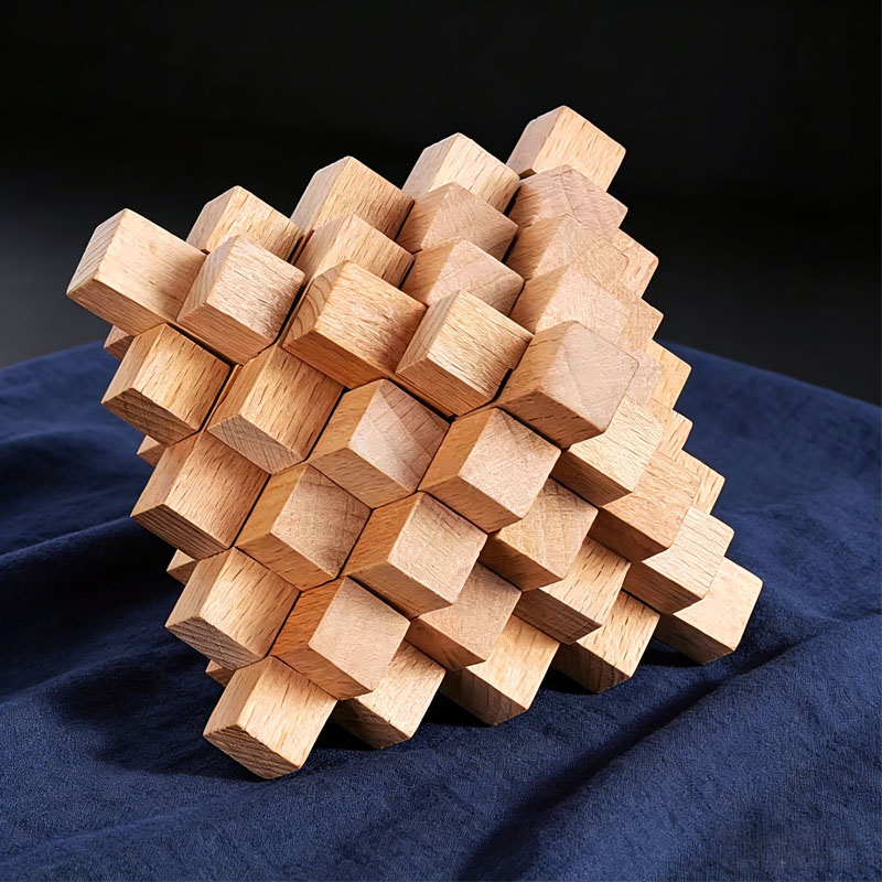 Wooden Puzzle Kids - Zorlu LuBan Kilidi Ananas Şeklinde Ahşap