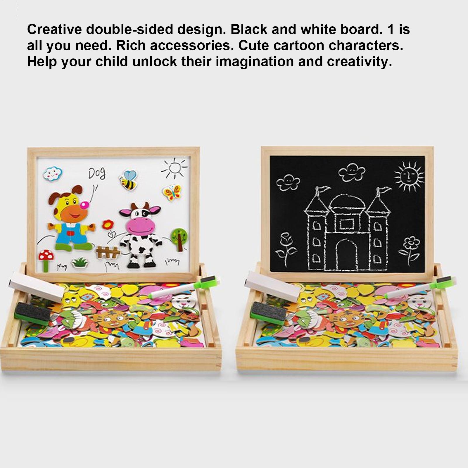 Magnetic Drawing Board - Çocuklar manyetik tahta ahşap çocuk tahtası