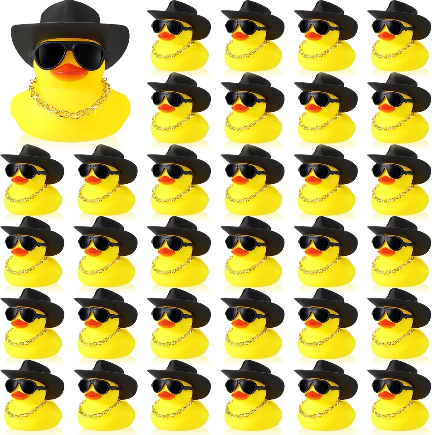 Rubber Duck Bath - 6/12/24 adet Kovboy Kauçuk Ördek Mini