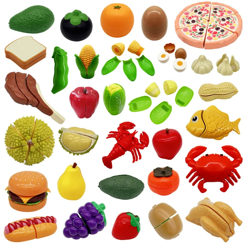 Kids Toys Kitchen Set - Montessori Ev Oyun Kesme Meyve Pitaya
