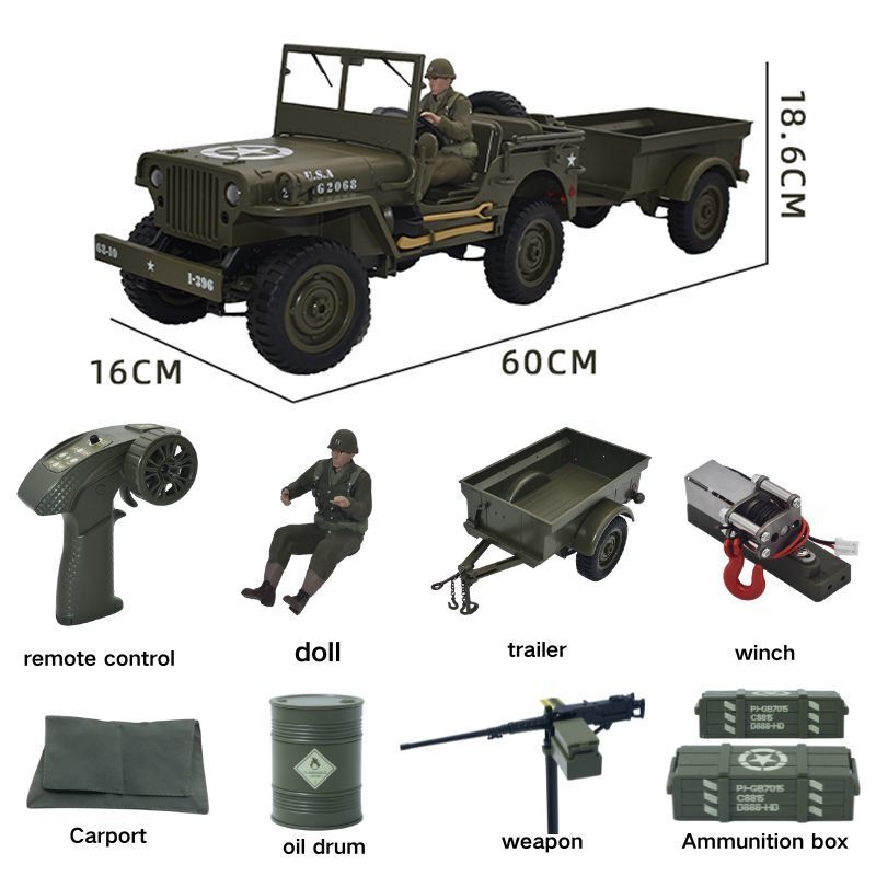 Kids Toys Under $10 - JJRC C8815 RC Araba 1941 JEEP