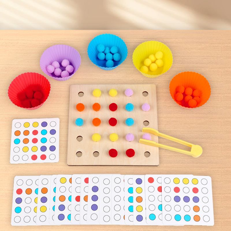 Kid Toys Ads - Ahşap Klip Boncuk Oyuncak Montessori İnce