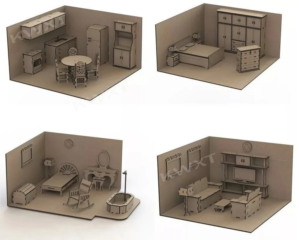 10'lu Çocuk Bebek Evi Mobilya  - Kids Toys Vector incelemesi ve fiyatı